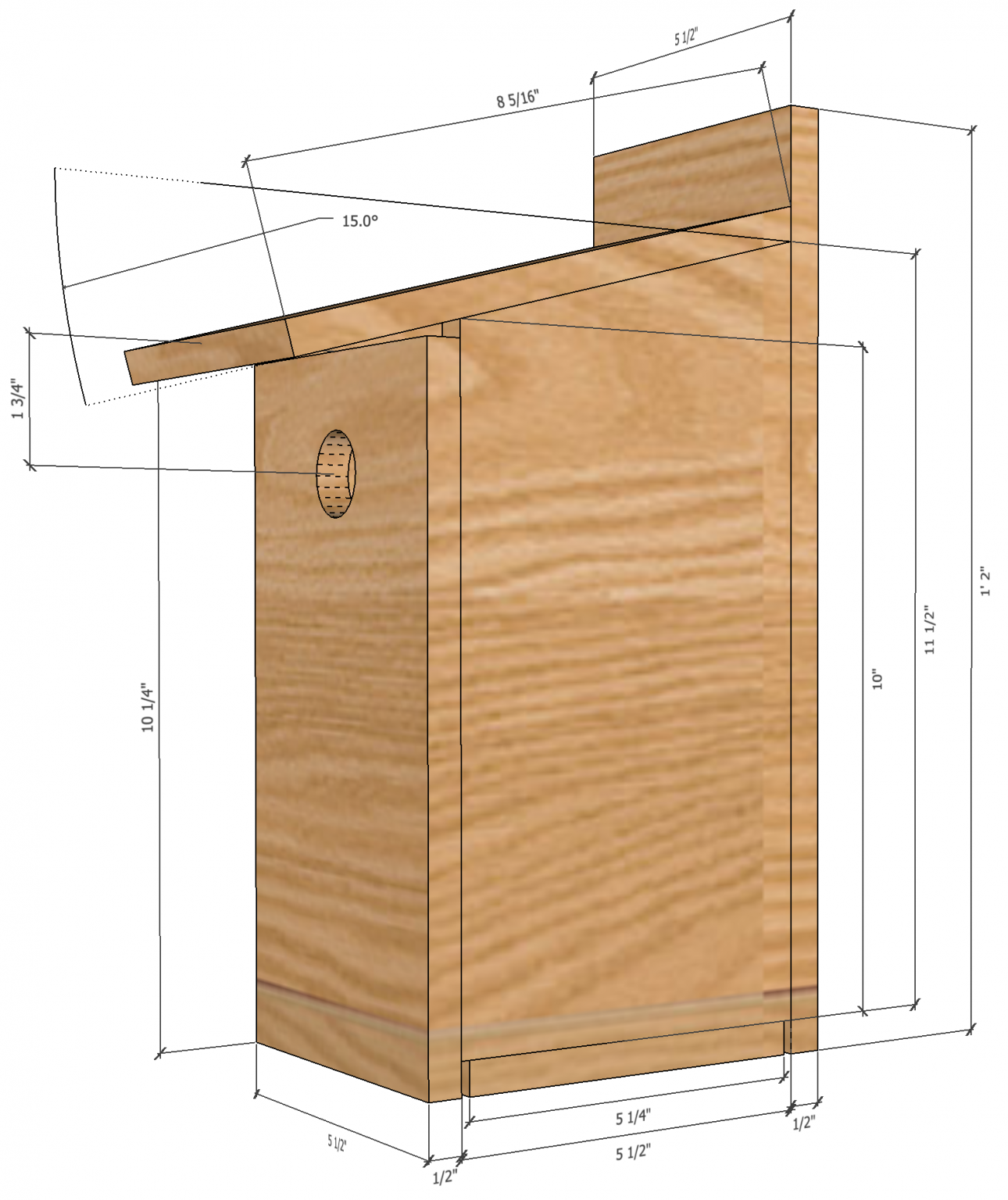 Simple cedar birdhouse plans